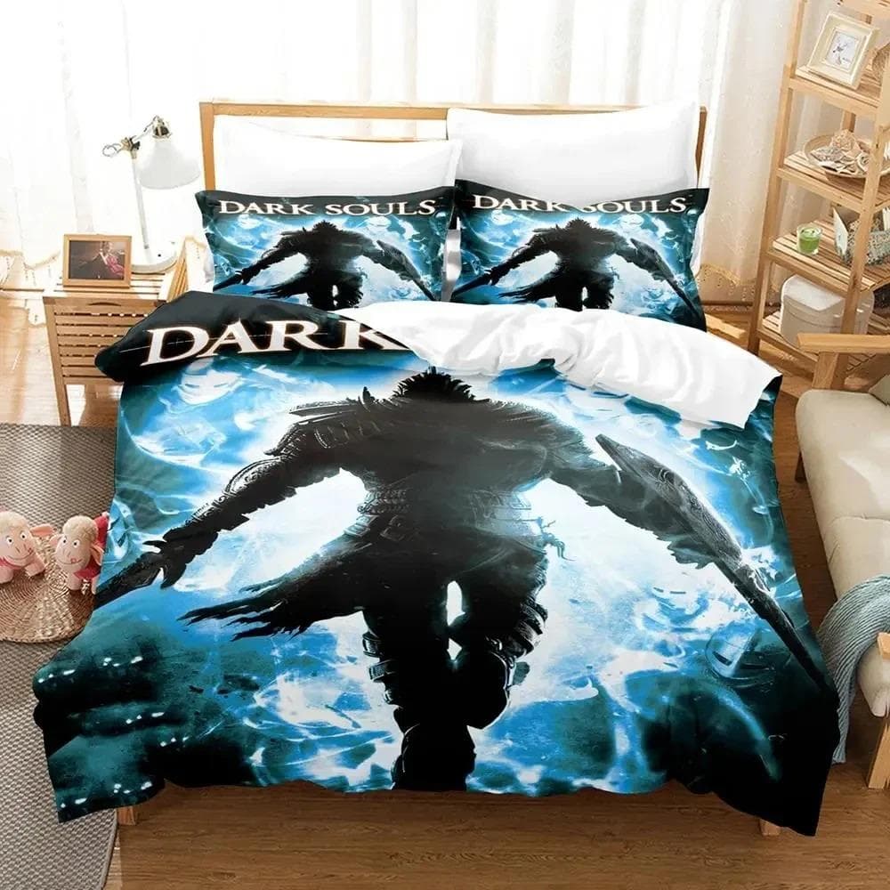 Game Dark Souls Bedding Set Duvet Cover Bed Set Quilt Cover Pillowcase Comforter king Queen Size Boys Adult Bedding Set AU Single 140x210cm