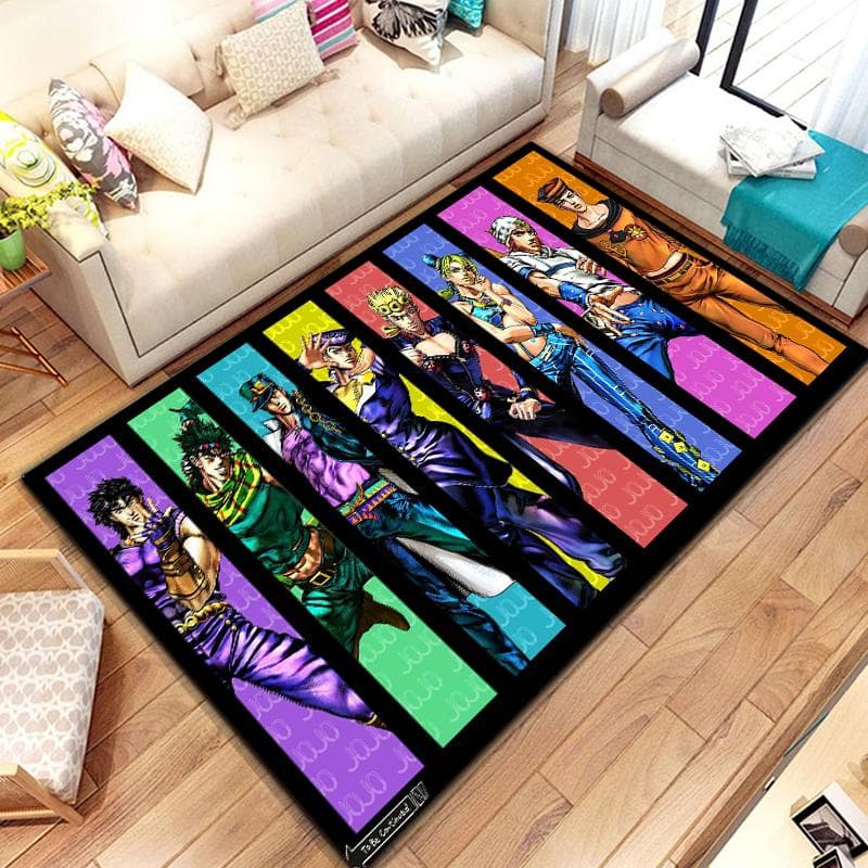 15 Sizes JoJo-Bizarre-Adventure Pattern Rug Carpet for Living Room Bathroom Mat Creative Doormat Carpet for Bedroom Home Decor 80cm x 160cm