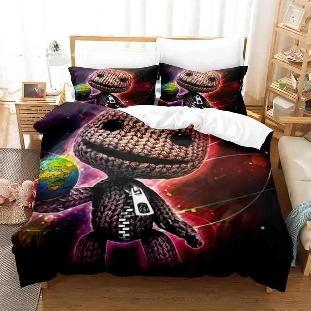 Sackboy Little Big Planet Bedding Set Single Twin Full Queen King Size Bed Set Aldult Kid Bedroom Duvet cover Sets Anime Bed US Twin 173x218cm