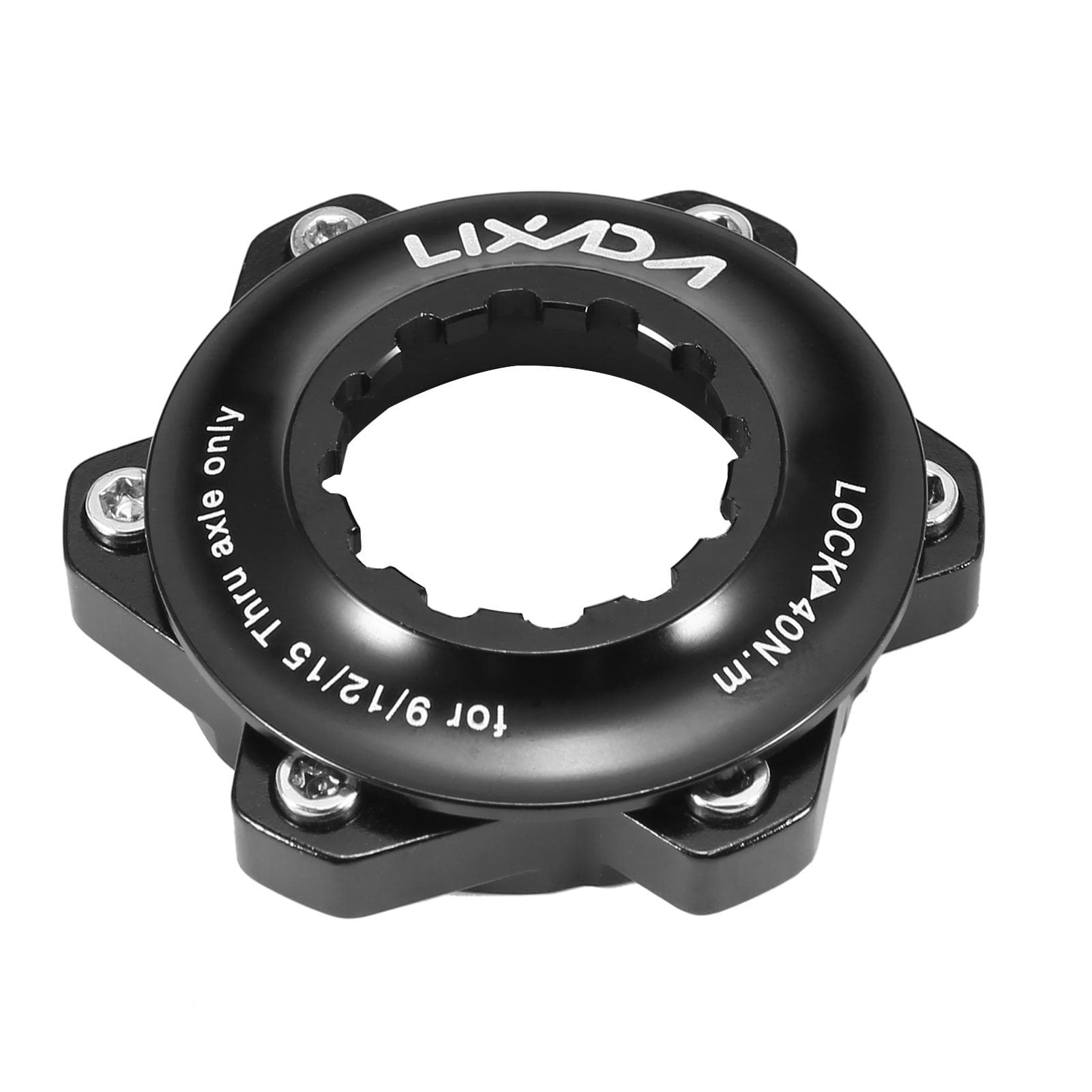 LIXADA Aluminum Alloy Bike Centerlock Adapter to 6-Bolt Disc Brake Rotor Disc Brake Conversion black