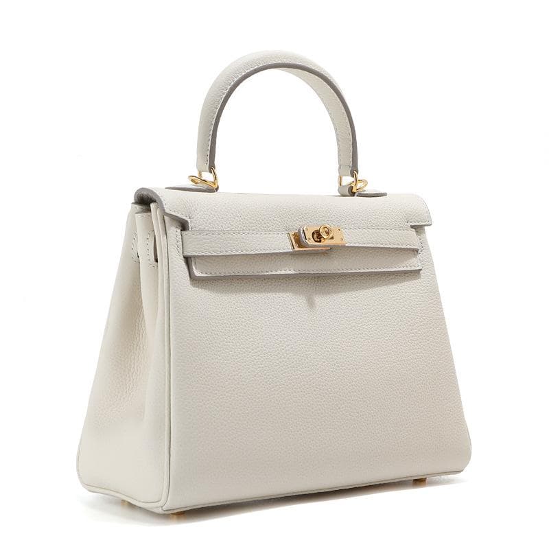 Togo Top Layer Cowhide Armpit Bag Women's High-end Sense Niche Genuine Leather Women's Bag Handbag Shoulder Bag Crossbody Bag 28CM+shoulder strap white