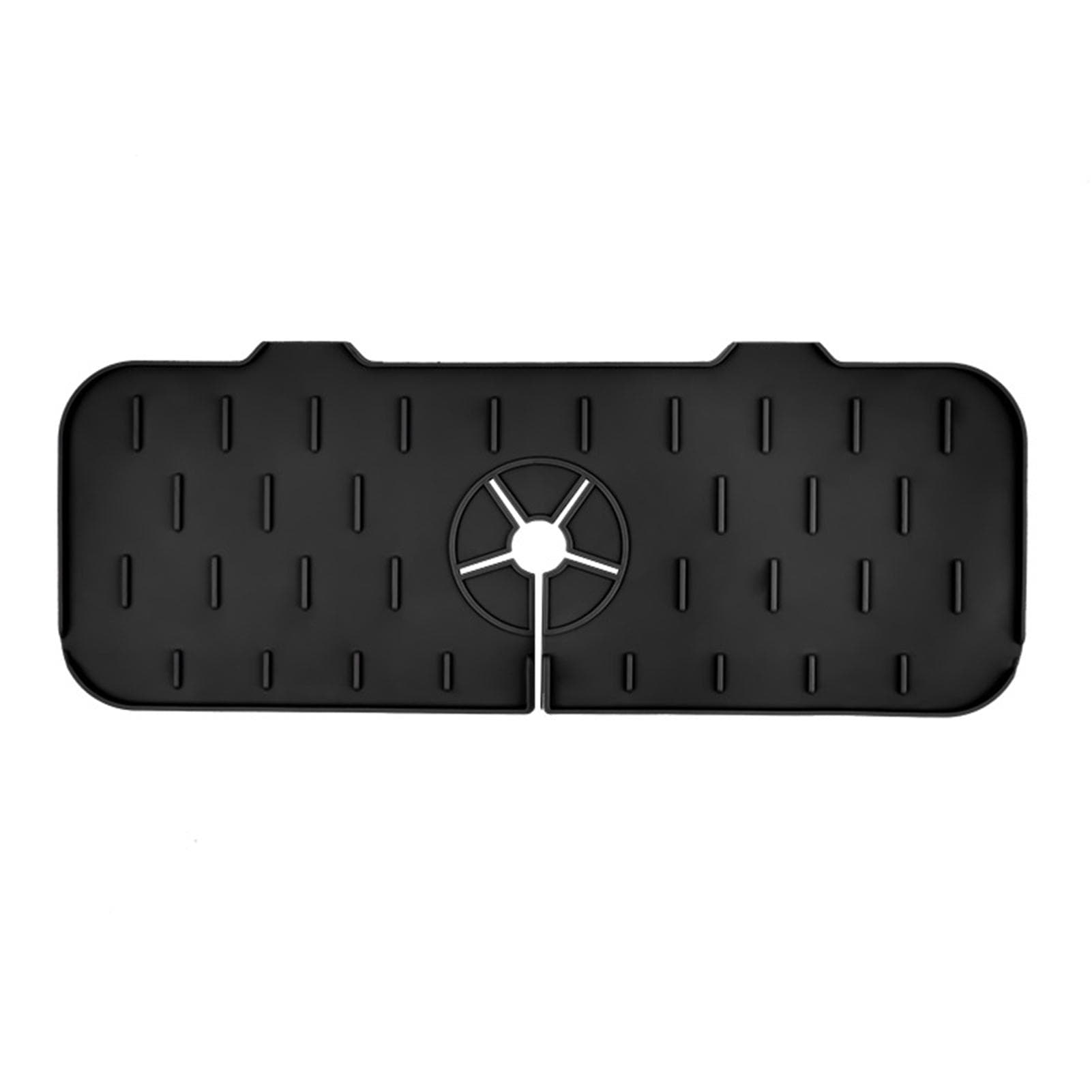 Sink Faucet Mat Silicone Reusable Faucet Water Catcher Mat Sink Draining Pad for Kitchen Bathroom black