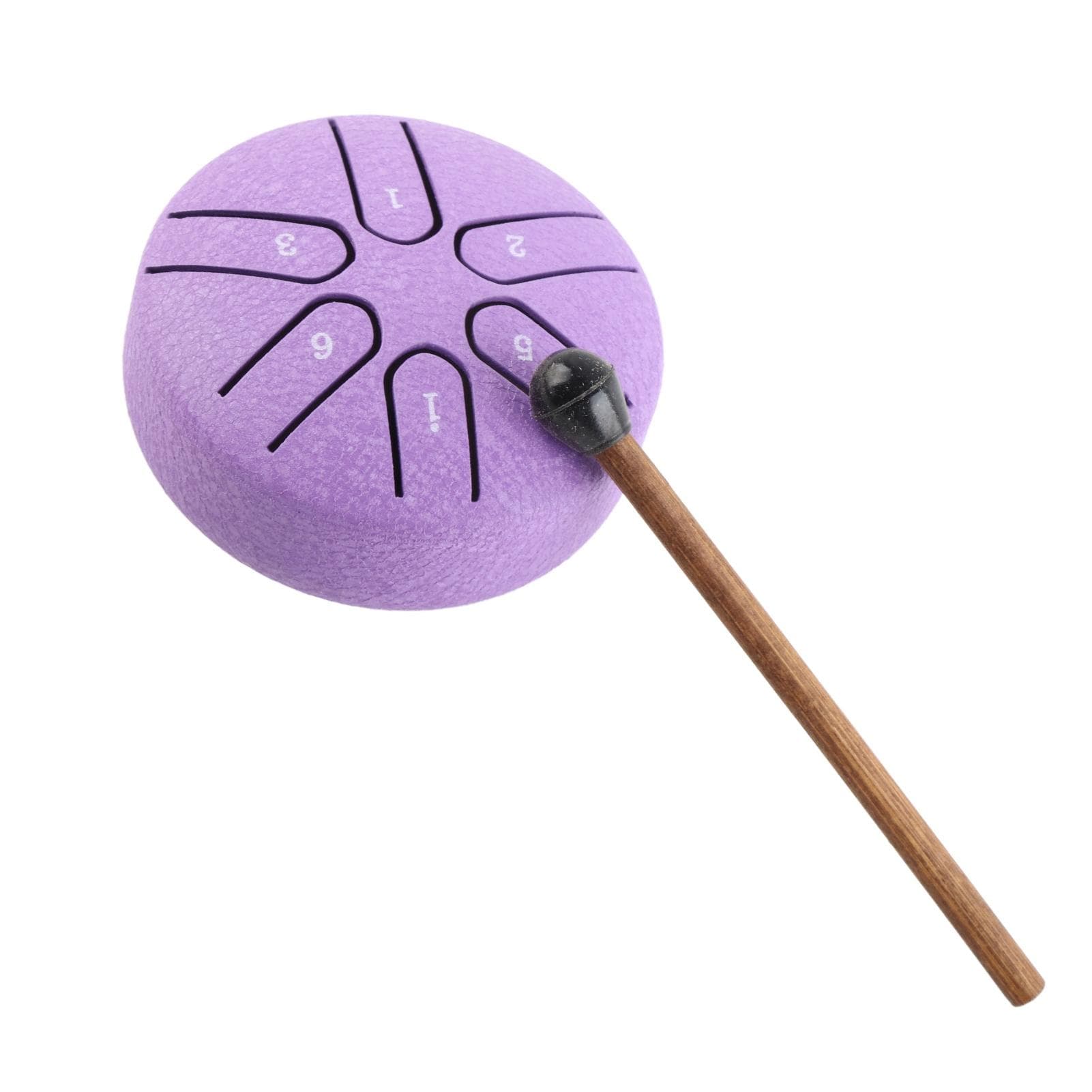 Handpan Drum Professional Mini 6 Note Worry Free Tongue Drum Percussion Instrument with Drumstick purple