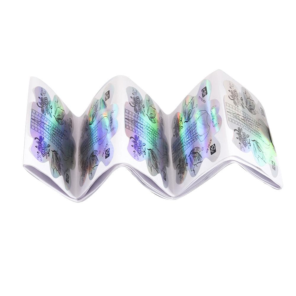 Nails Form Nail Sticker Art Tips Guide Sticker Adhesive Nail Form Extension Nail Tool Butterfly 100pcs multicolour