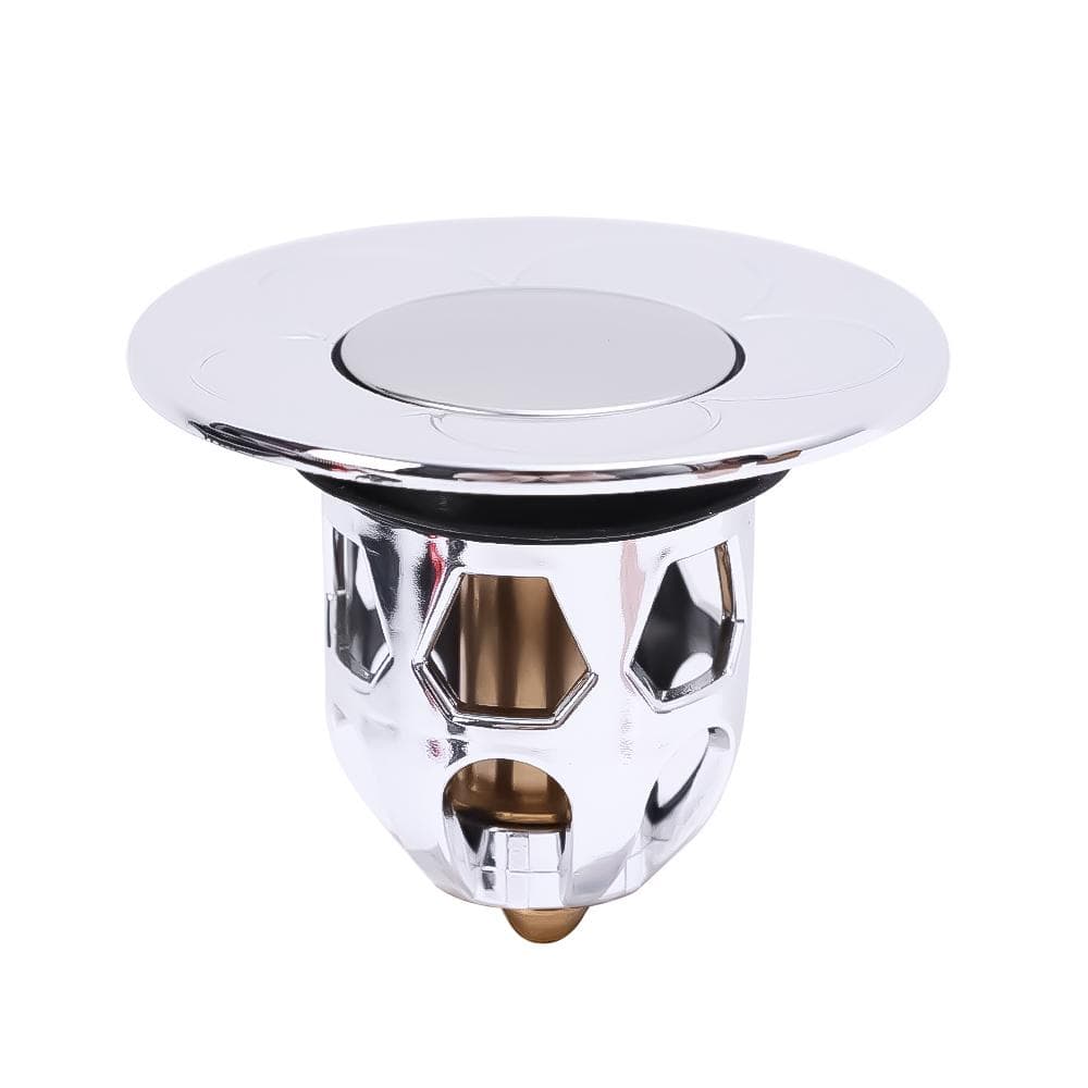 Drain Stopper Pop-Up Bounce Core Basin Filter Plug Valve Hair Catcher Shower Sink Strainer Bathtub Stopper Bathroom Drains Cover silver