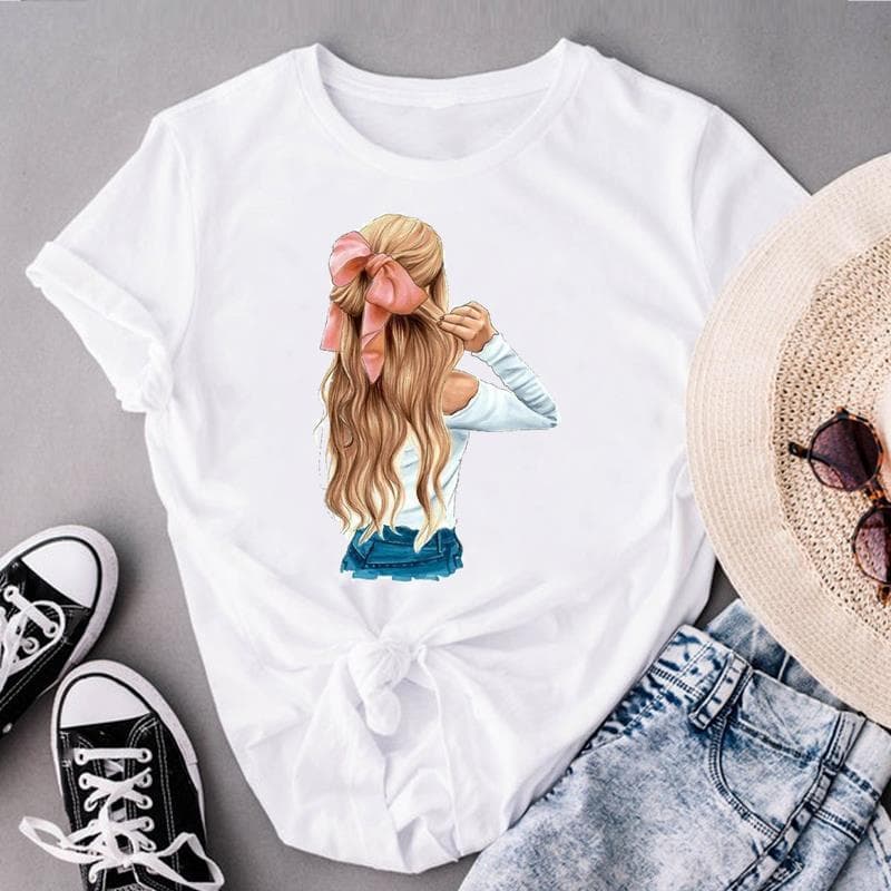 Graphic Tee Short Sleeve Coffee Love Style Trend Cute 90s Summer Top Print Ladies Female T Clothing Casual Women's Fashion T-shirt 3XL