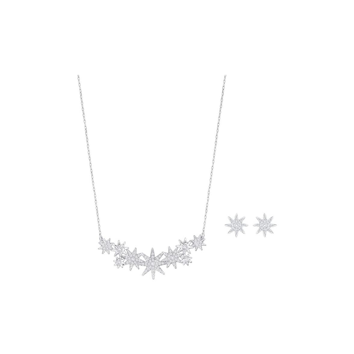 Swarovski Fizzy Set Rhodium Plated Necklace Women necklace 5528944 White