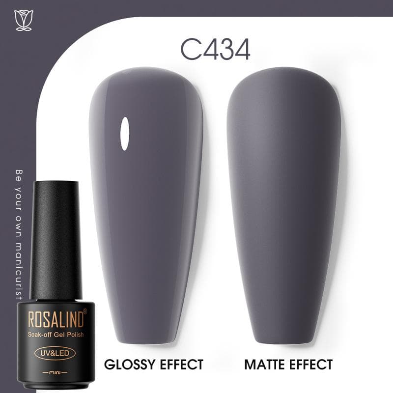 ROSALIND Nail Gel Polish Semi Permanent Varnish Hybrid UV Gel Polish Soak Off Nail Art Gel Top Base Coat Matt Top For Manicure Nail Art RA-C434