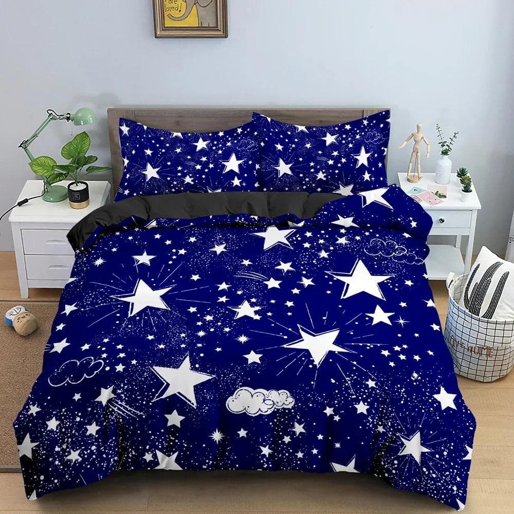Star Pattern Duvet Cover Colorful Stars Print Quilt Covers For Bedroom Single Twin Queen King Bedding Set Home Decor AU King 240x210cm
