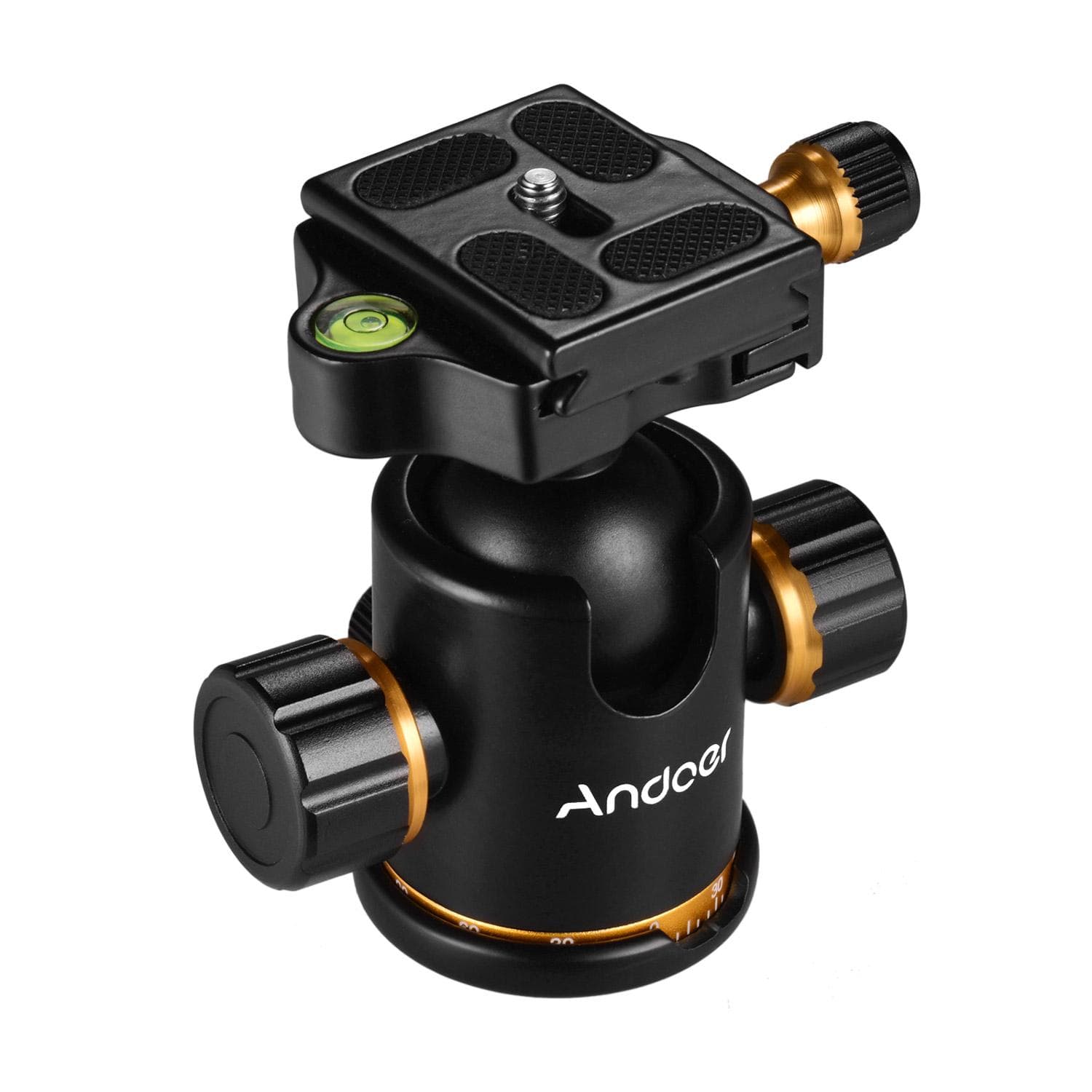 Aluminium Alloy Panoramic Tripod Ball Head Ballhead Mount Adapter 360 Degrees Rotating with Quick black
