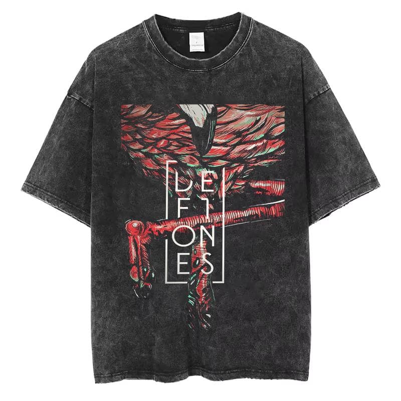 Deftones Men Women Oversized Summer Washed T Shirt Vintage Cotton Nostalgic Design Tee Streetwear M