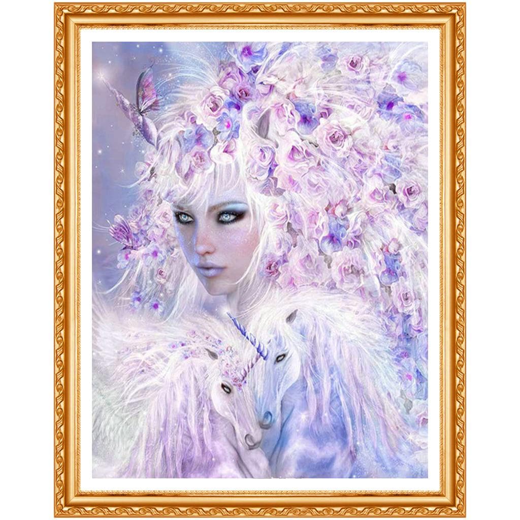 5D DIY Diamond Painting Cross Stitch Fairy Horse Needlework Full Round Diamond Embroidery 20X30CM