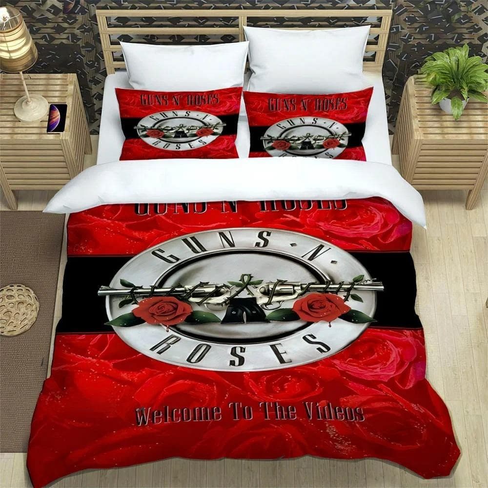 Rock Band Guns N' Roses Bedding Sets exquisite bed supplies set duvet cover bed comforter set bedding set luxury birthday gift EU Single 135x200cm