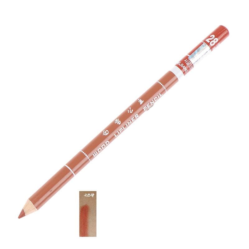 1Pc Professional Wood Lip Liner Waterproof Lady Long Lasting Lip Liner Pencil