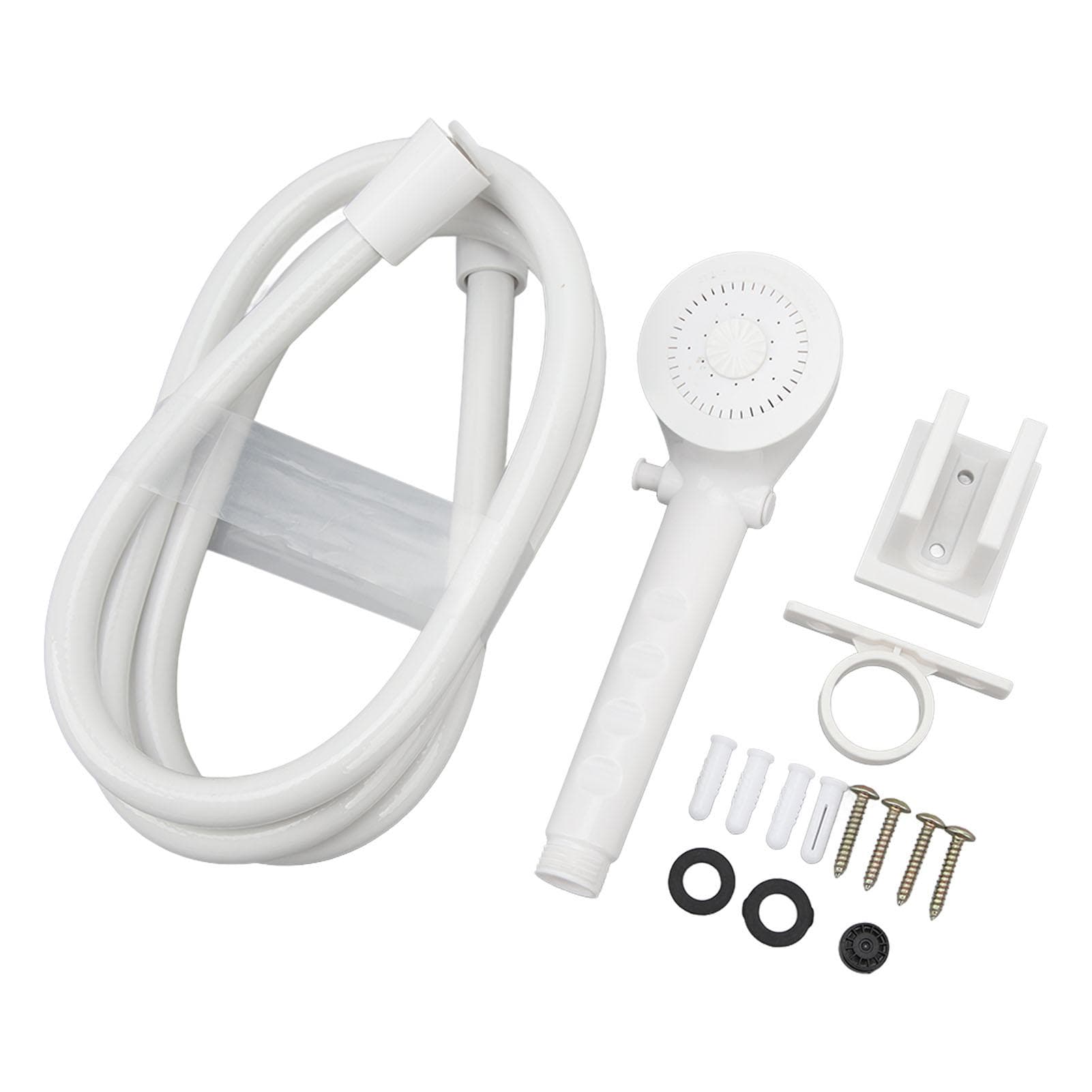 Hand Held Shower Set 1.5m Hose 3 Position Shower Head for RV Camper Van Travel Trailer Motorhome white