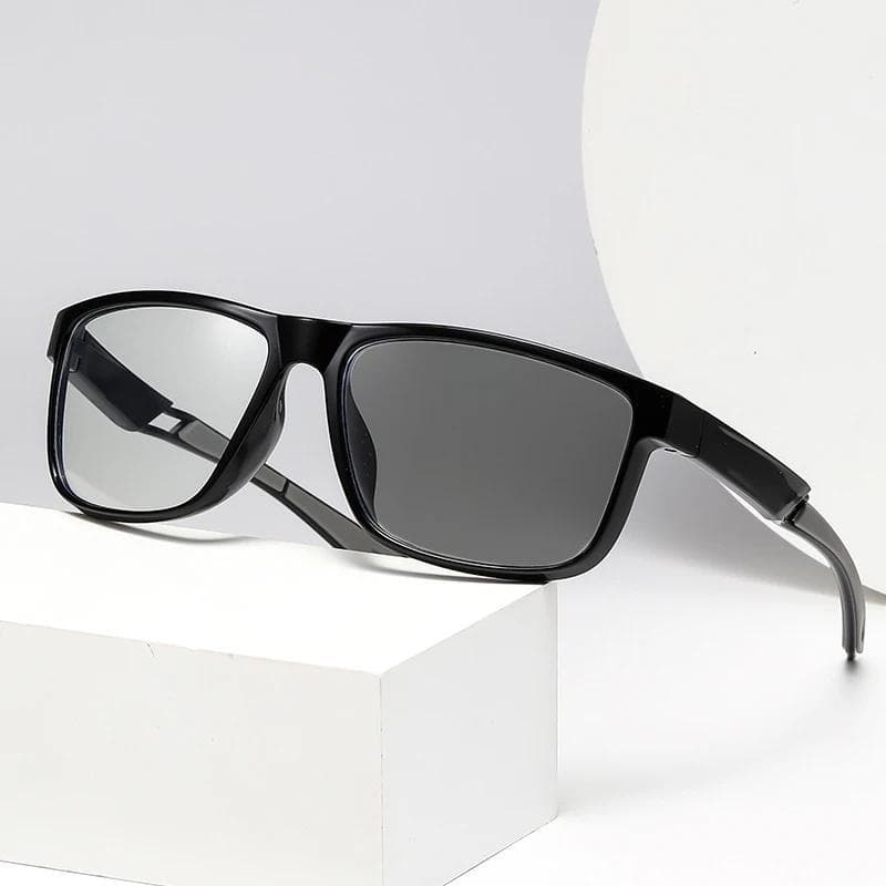 Intelligent Photochromic Myopia Glasses Vintage Ultralight Near Sight Sunglasses for Women Men Trendy Minus Diopter 0