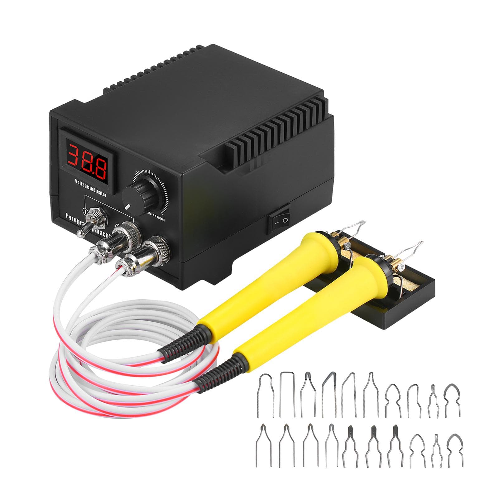 60W 110V 29PCS Woodburner Wood Burning Tool Kit Adjustable 0 celsius -800 celsius Digital Display Woodburning EU Plug Combo 4