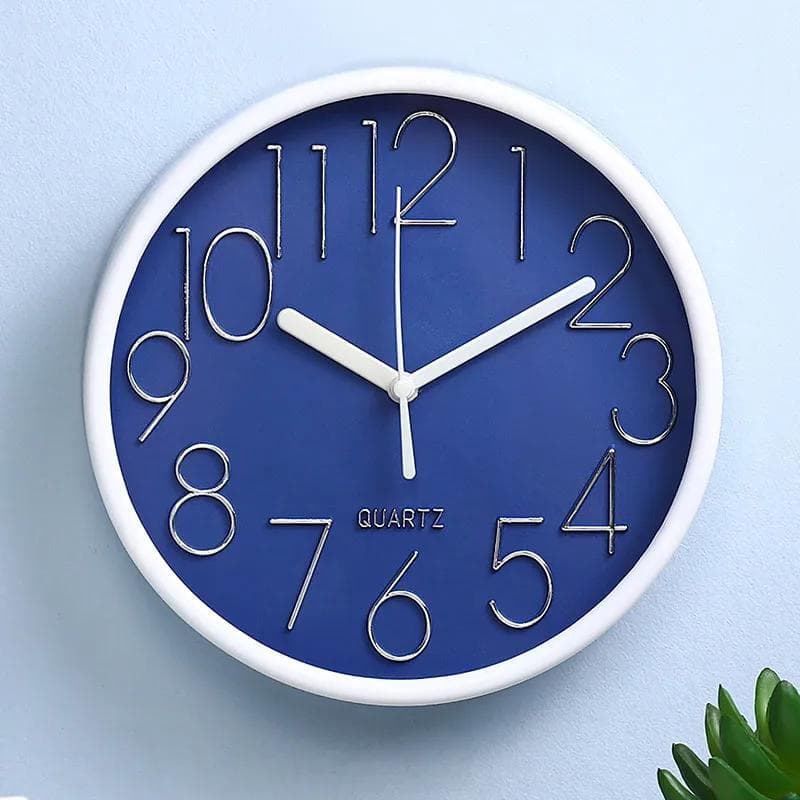 20cm Wall Clock Modern Design Silent Battery Operated Non-Ticking Decorative Clock for Kitchen Bedroom School Office Home Deco