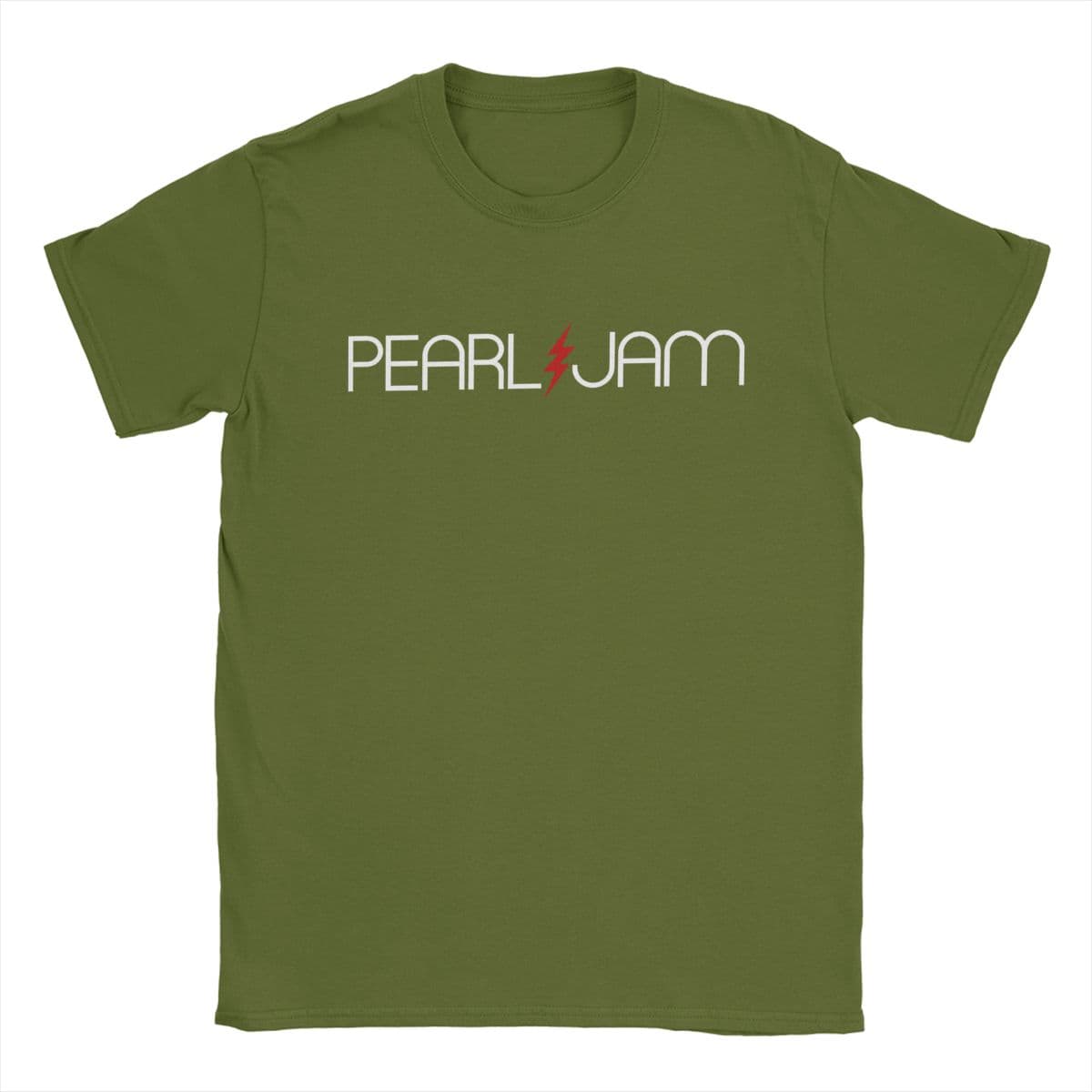Pearls Jams Men's T Shirt Vintage Tees Short Sleeve Crewneck T-Shirts Pure Cotton 4XL 5XLClothing S army green