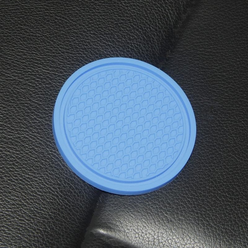 Cross-border diamond-encrusted water coaster silicone non-slip pad cup soft rubber heat insulation blue