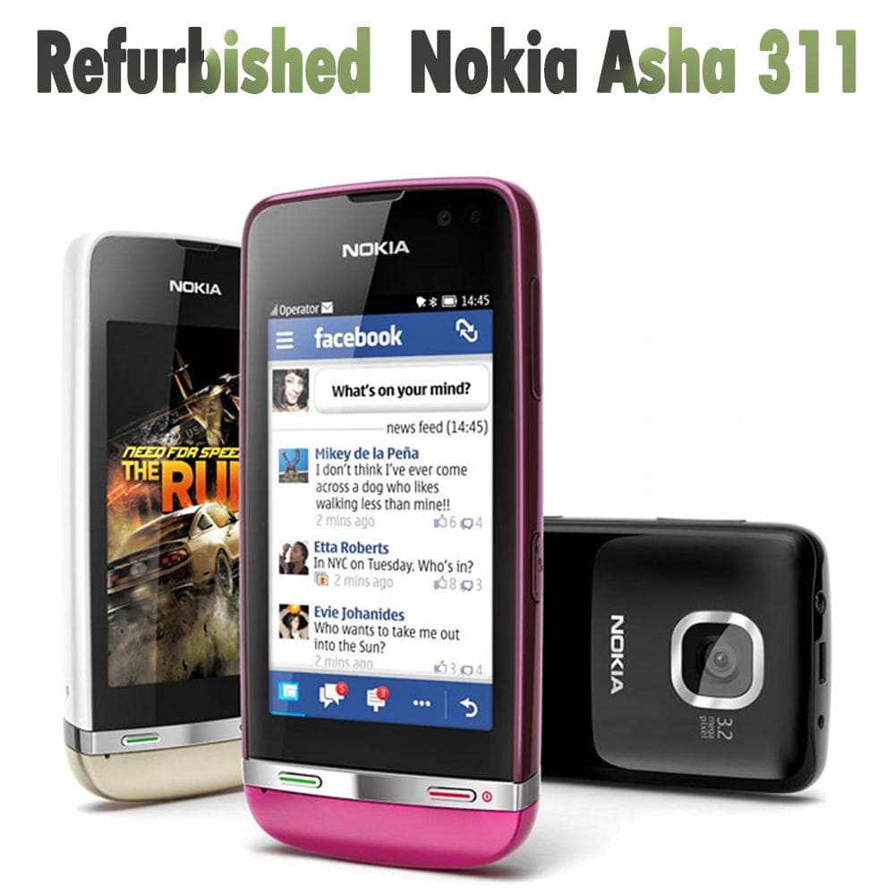 Refurbished Nokia Original Nokia Asha 311 Mobile Phone With 1 SIM Simple set black