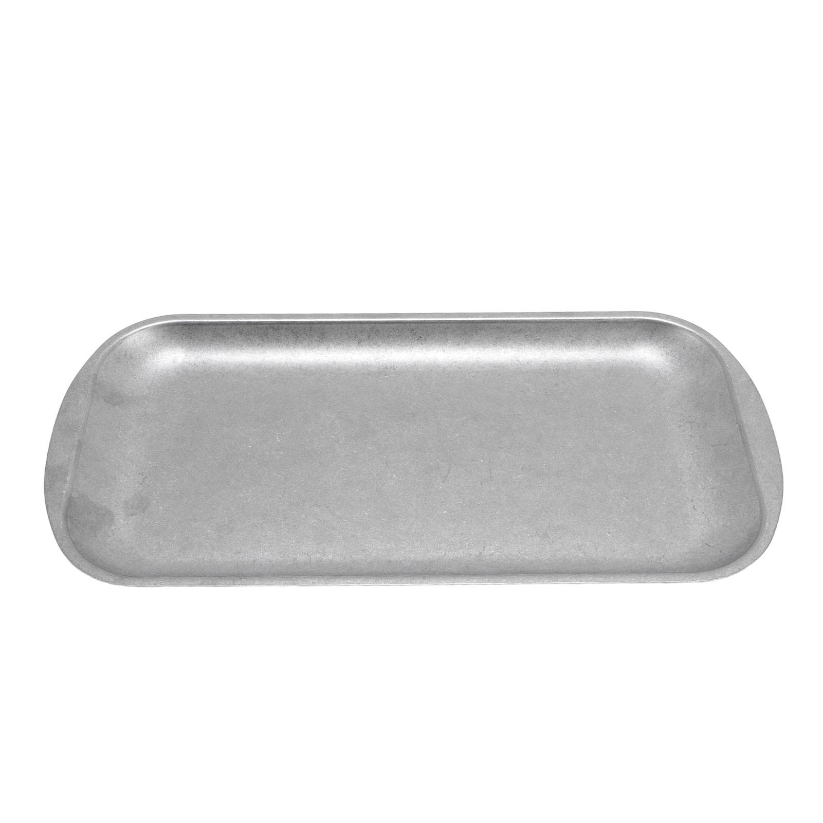 304 Stainless Steel Rectangular Plate Vintage Matte Finish Industrial Style Rectangle Dinner Plate 27 X 15 X 1.5cm / 10.6 X 5.9 X 0.6in