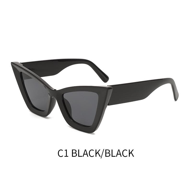 Cat-eye small frame ladies fashion sunglasses UV protective outdoor street photo travel glasses stylish accessory