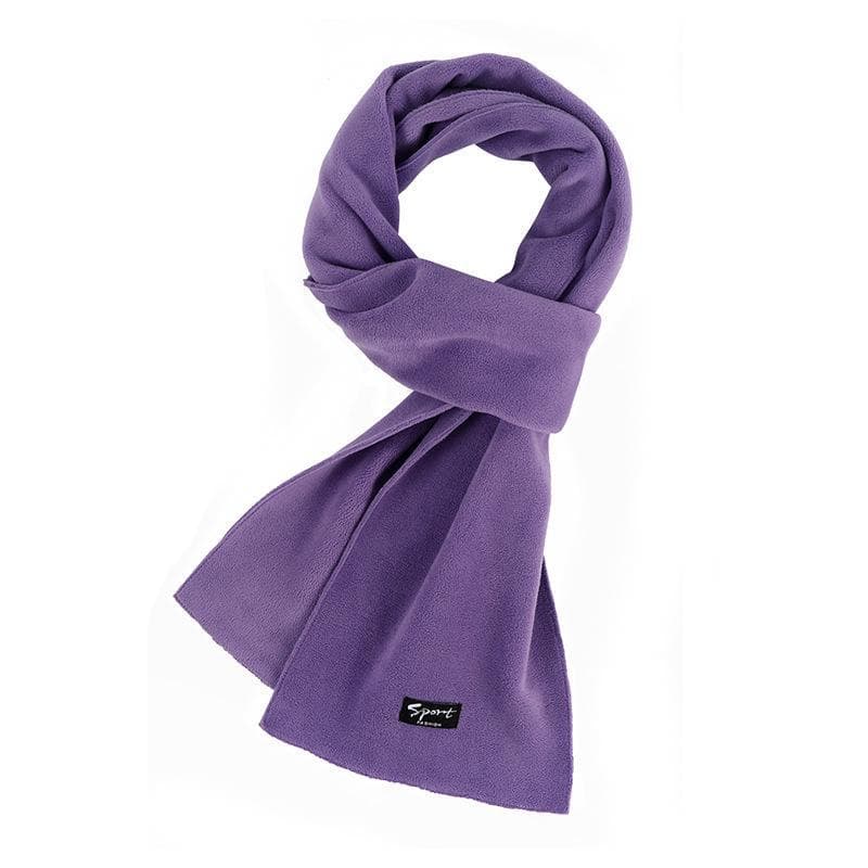 Women's High-End Polar Fleece Winter Scarf - Solid Color, Versatile, Warm, Cold-Proof, and Extended for Outdoor Neck Protection 180cm x 20cm purple