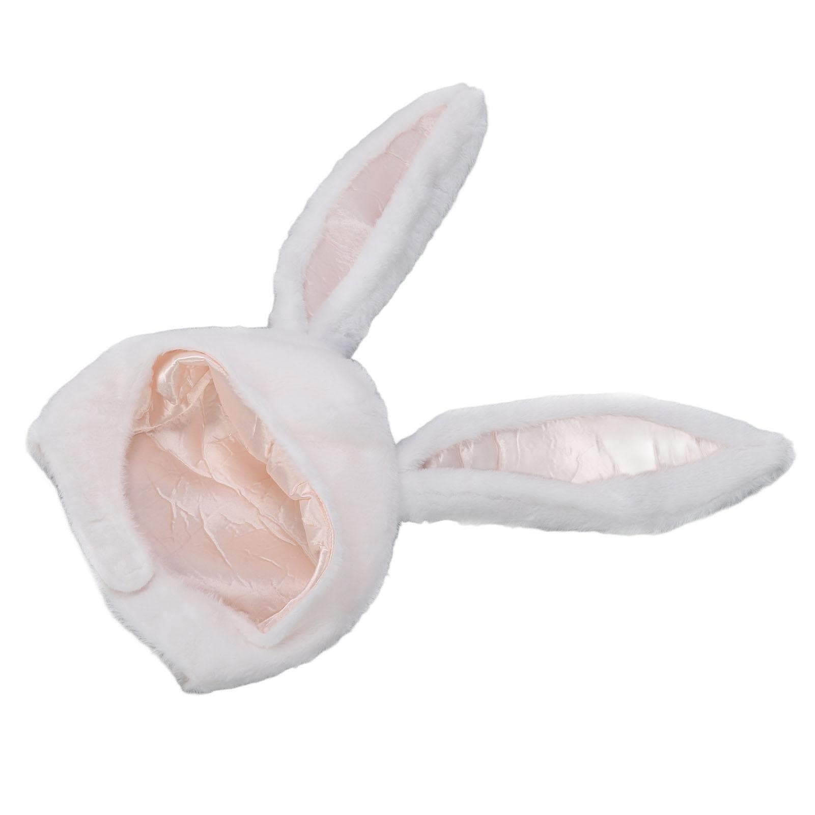 Cosplay Bunny Hat Parties Cosplay White Plush Hood Fun Bunny Ears Hat for Women Men