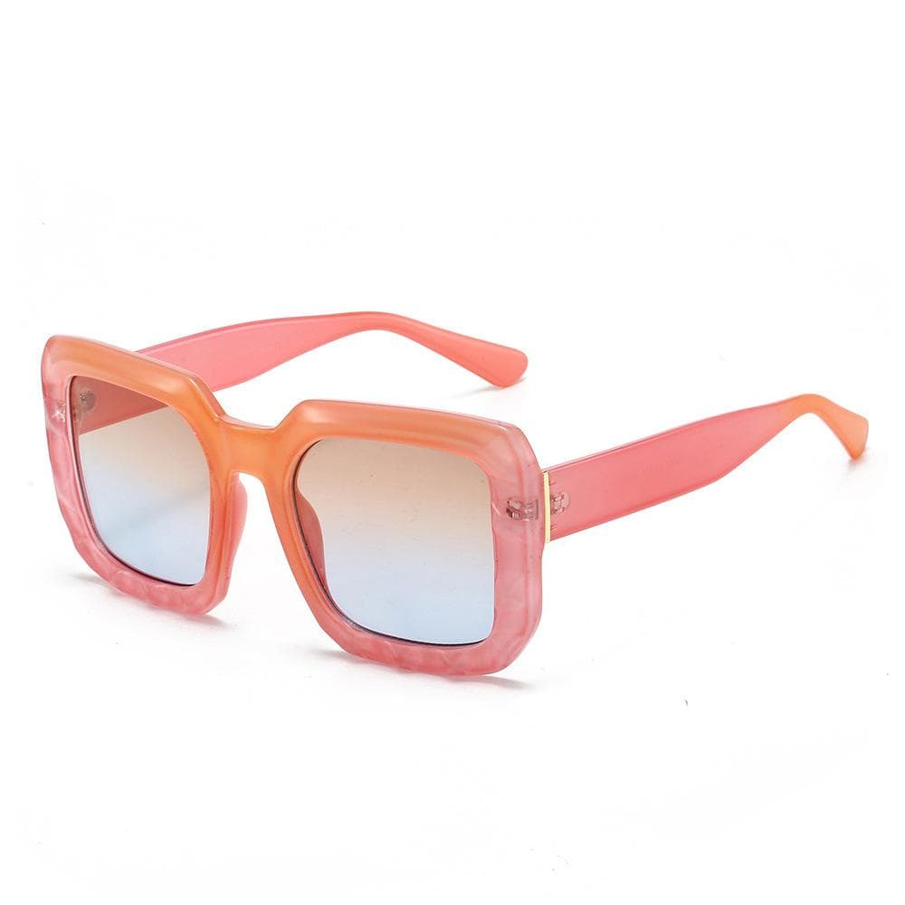 New Retro Gradient Fashion Sunglasses for Women Men Rectangular Frame UV400 Protection Contrast Color Design as  picture