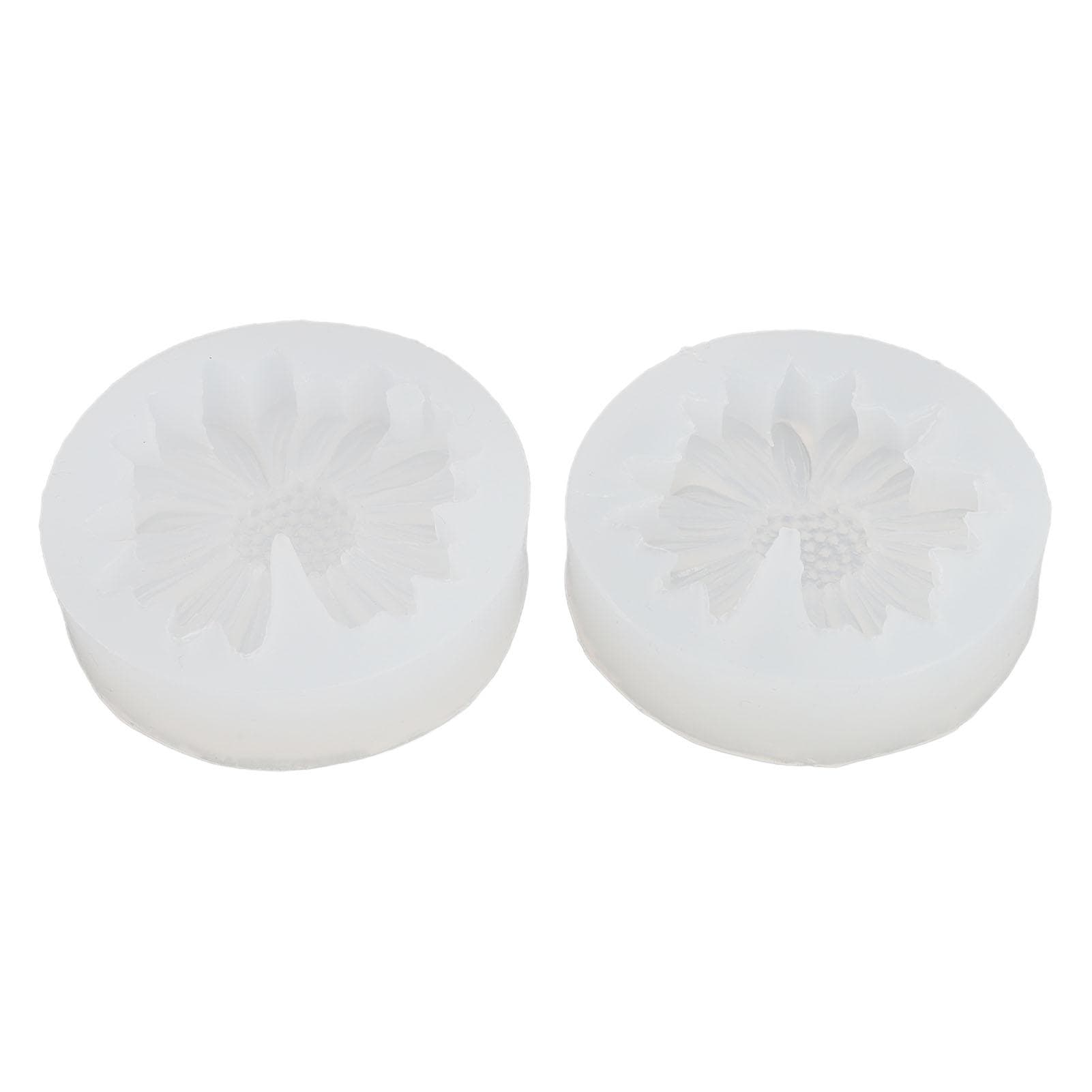 2Pcs Daisy Silicone Chocolate Molding Chrysanthemum Flower Fondant for Cake Decoration Polymer Clay