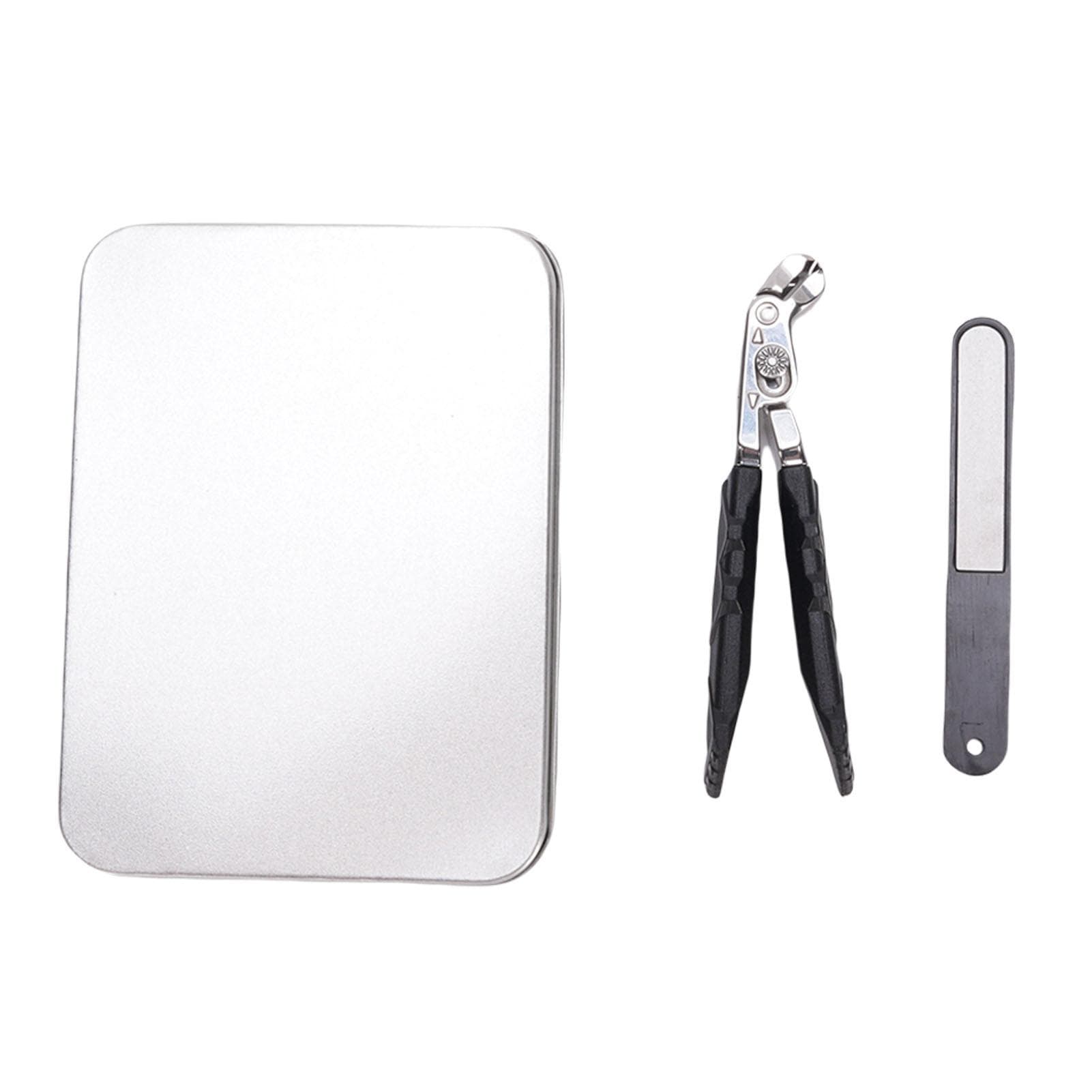 Angled Head Nail Clipper with Nail File Set Stainless Steel Long Handle Clipper for Fingernails and