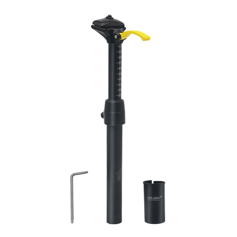 mi.xim 30.9mm Bike Dropper Seatpost Manual Control Bicycle Seat Tube 100mm Height Adjustable With Black Diameter Conversion Sleeve black
