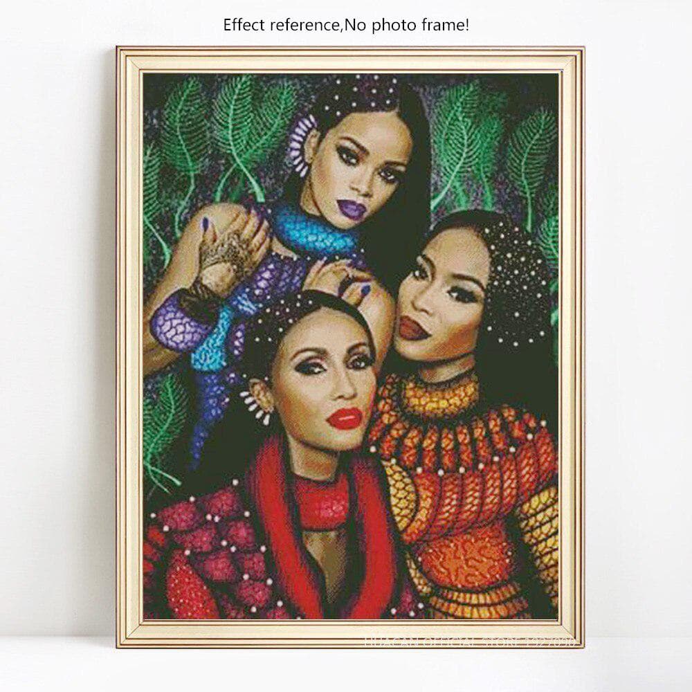 Diamond Painting With Round Stones Portrait Pictures Of Rhinestones Diamond Embroidery 20X30