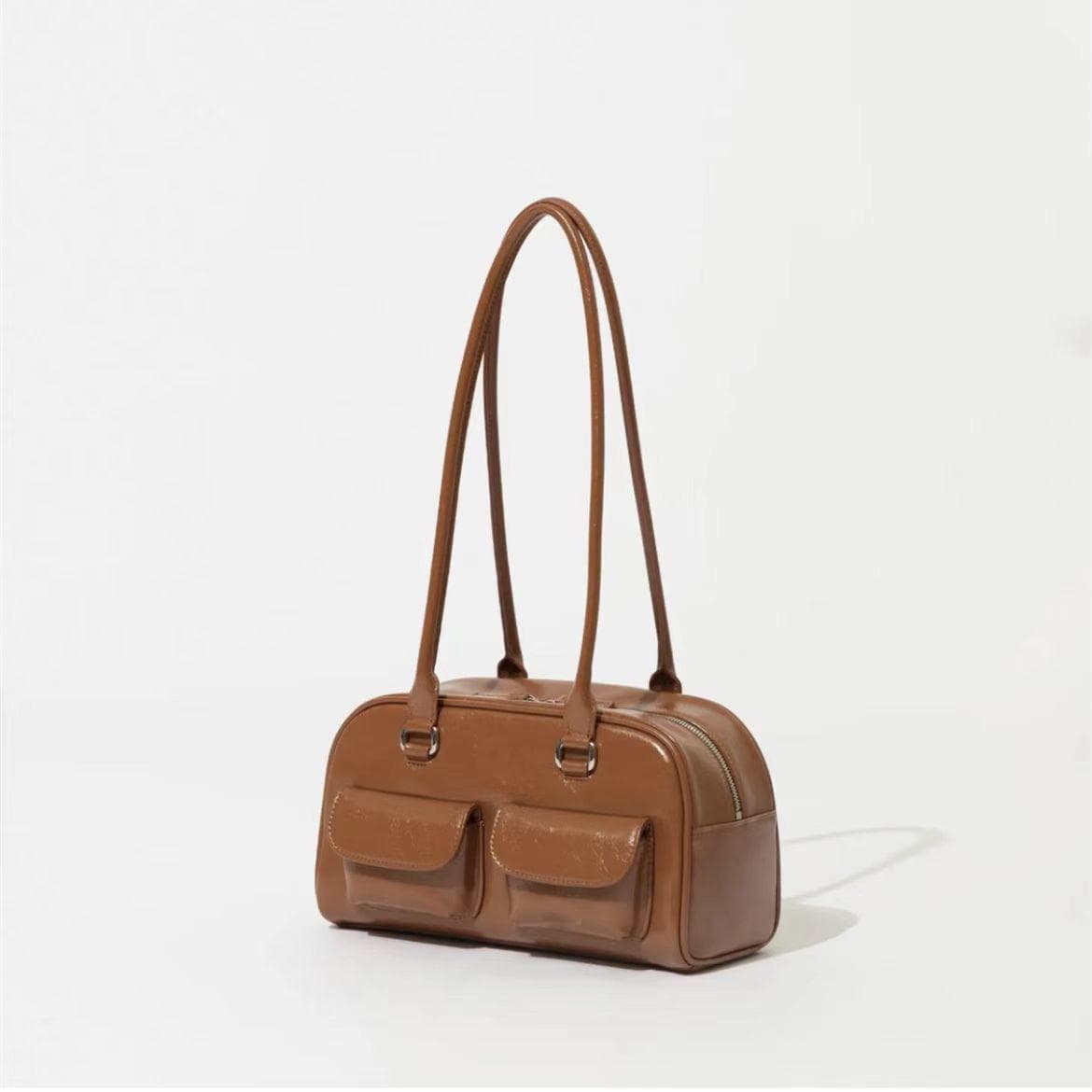 Women's Spring/Summer Vintage Bowler Shoulder Bag brown