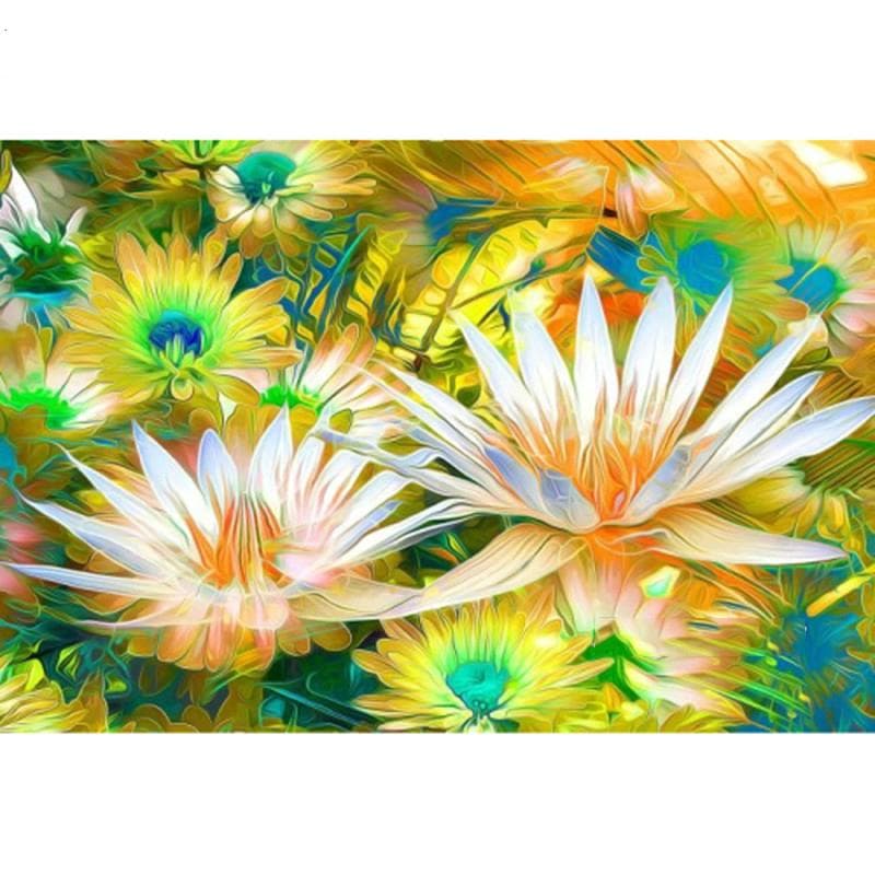 5D DIY Diamond Painting Lotus Embroidery Mosaic Cross Stitch Rhinestone Decor 20X30CM