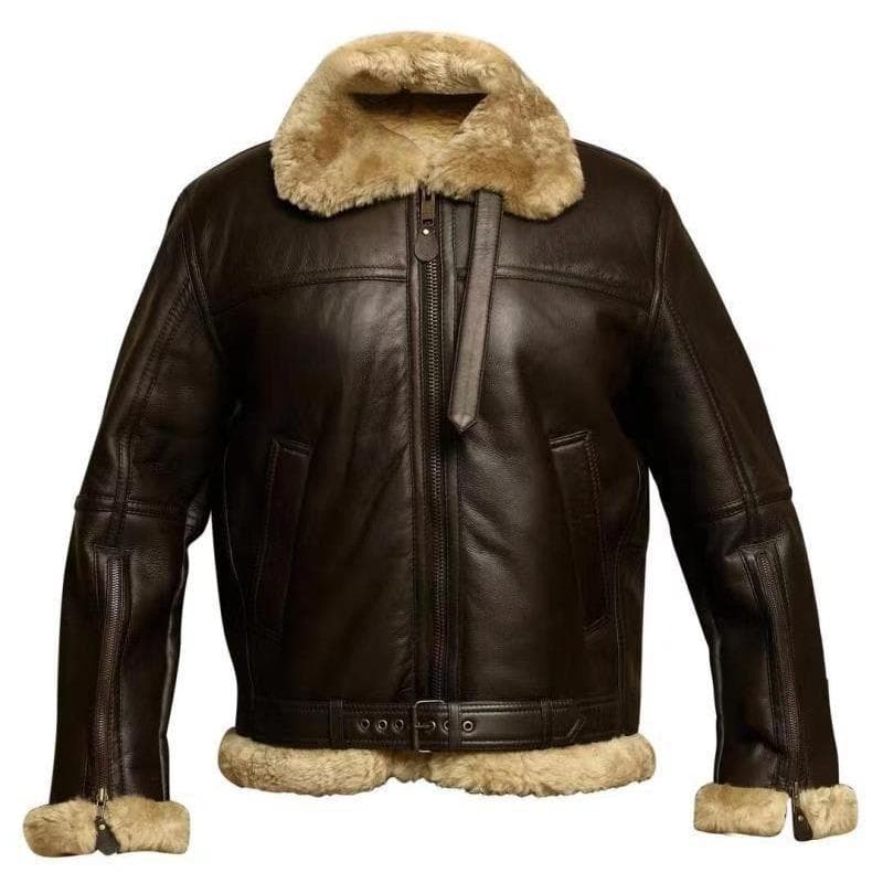 Men's Fur One-piece Coat Thickened Fur Imitation Fur Jacket 3XL brown