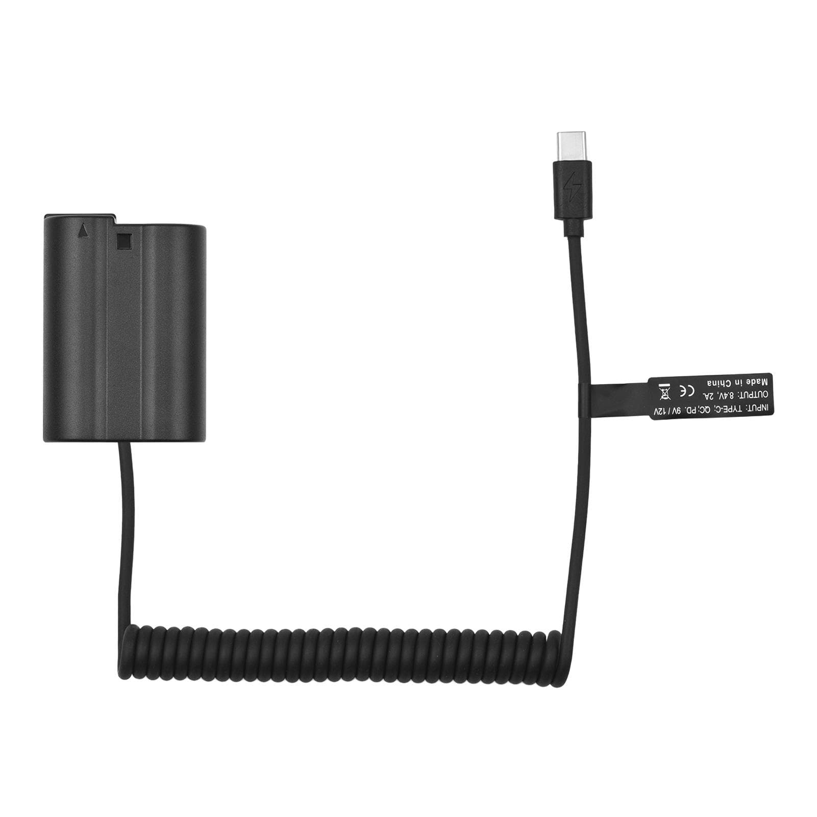 Andoer EN-EL15 Dummy Battery USB-C Coupler Adapter MH-25 Dummy Battery Coupler with USB Type-C black