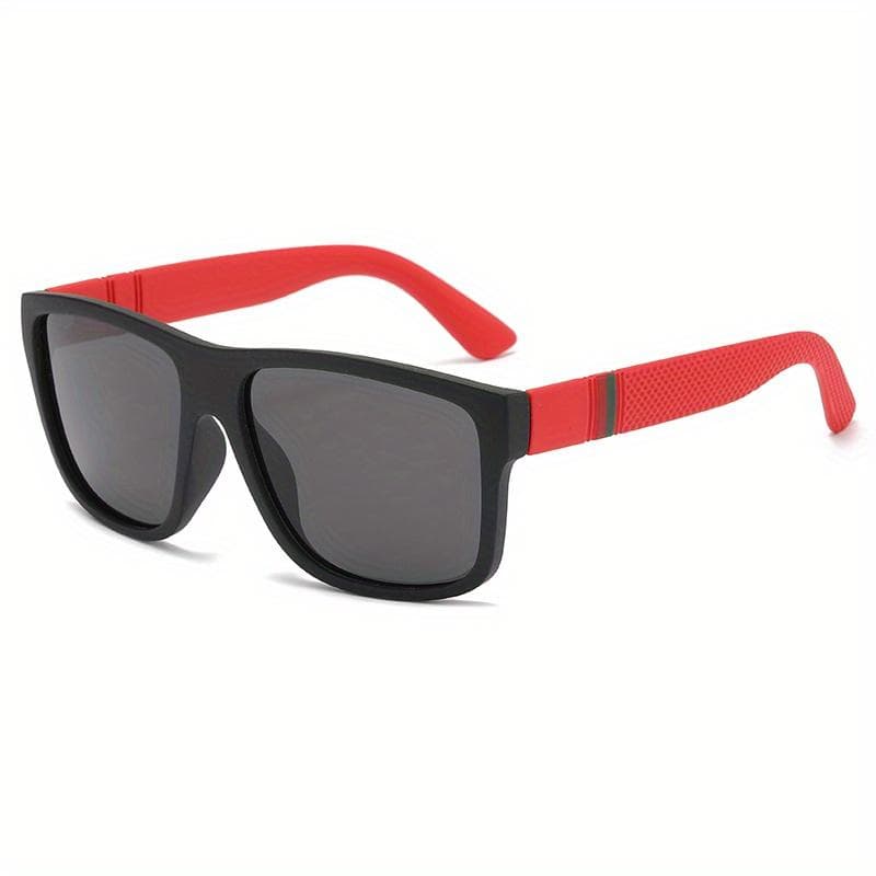 Fashion Men Polarized Sunglasses Square Plastic Outdoor Anti-reflective Mirror Glasses Classic Women Driving Sun Glasses Uv400 red/black
