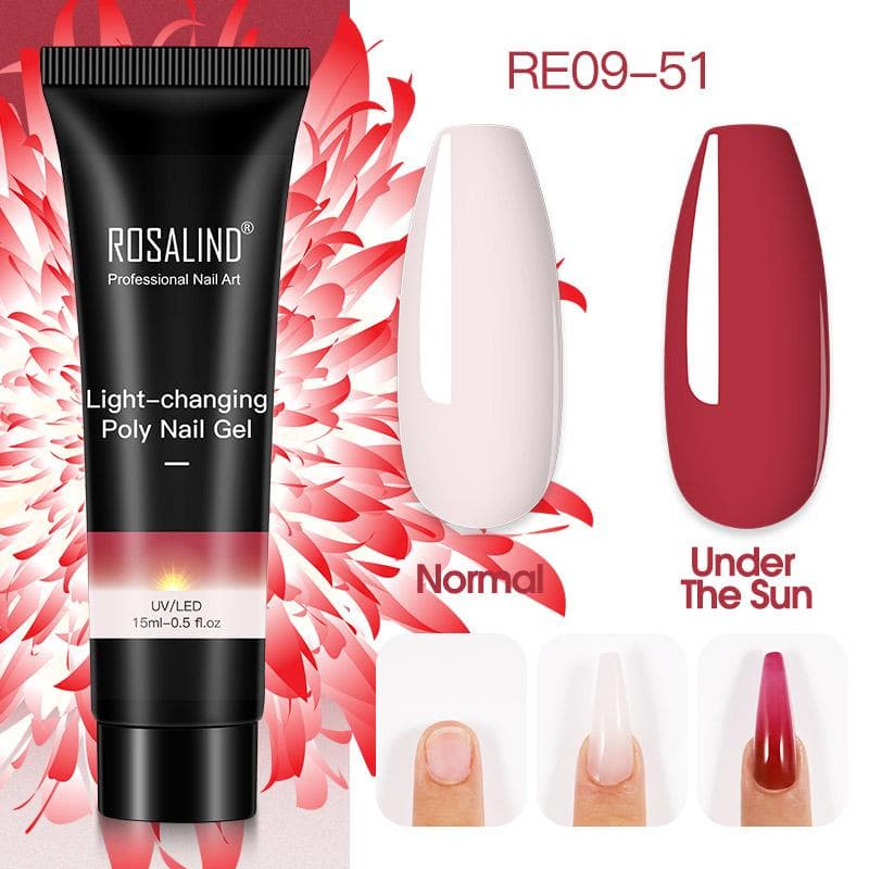 ROSALIND 15ml Light-Changing Poly Nail Gel 4 Colors Quick Builder Extension