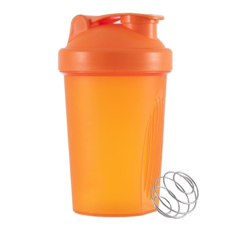 400ML Blender Shaker Bottle with Stainless Whisk Ball BPA Free Plastic Protein Shakes Leakproof for Powder Workout Gym Sport orange orange
