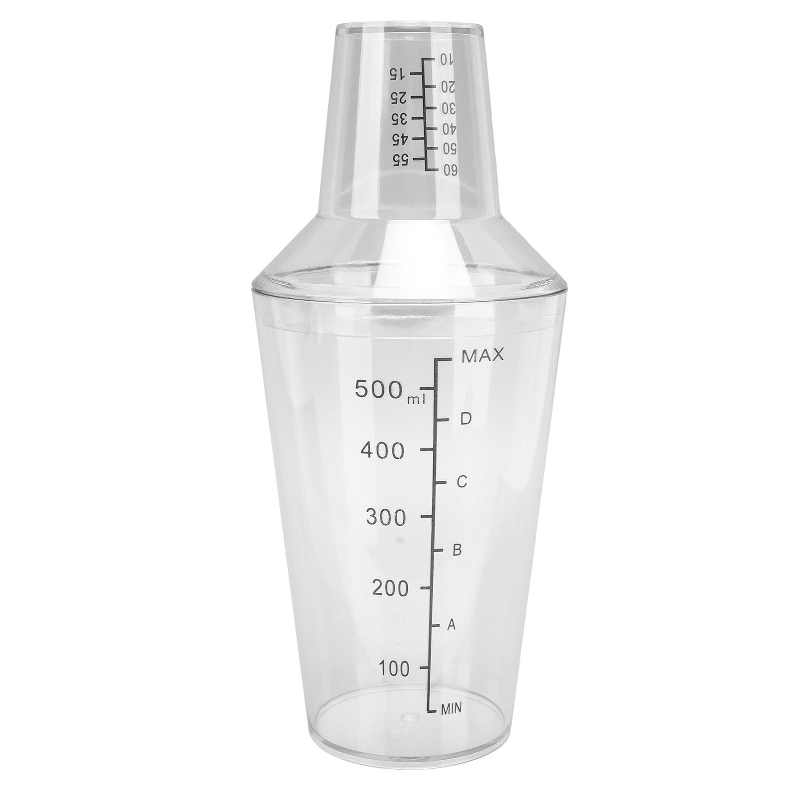Cocktail Shaker Set Clear Scale Standard Capacity Prevent Spill Transparent Shaker for Bar 500ML