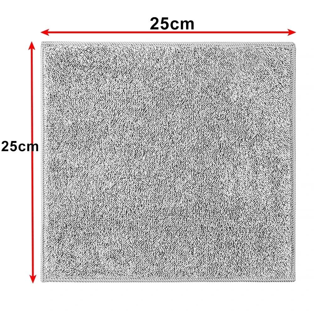 Bamboo Charcoal Cleaning Towel Kitchen Microfiber Cloth Rags Super Absorbent Non-Stick Oil Soft Dish Wipe Household Clean Towel 10pcs