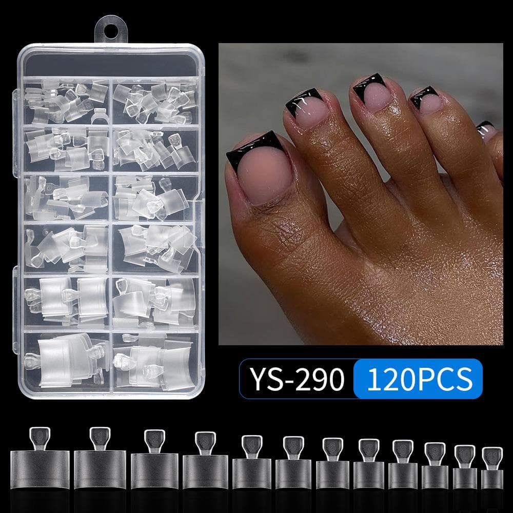 120pcs Press On Toenails Matte Toe Nail Tips Full Cover Square Acrylic Artificial False Fake Toe Nails Tips For Salon And Home Manicure Supplies 120PCS