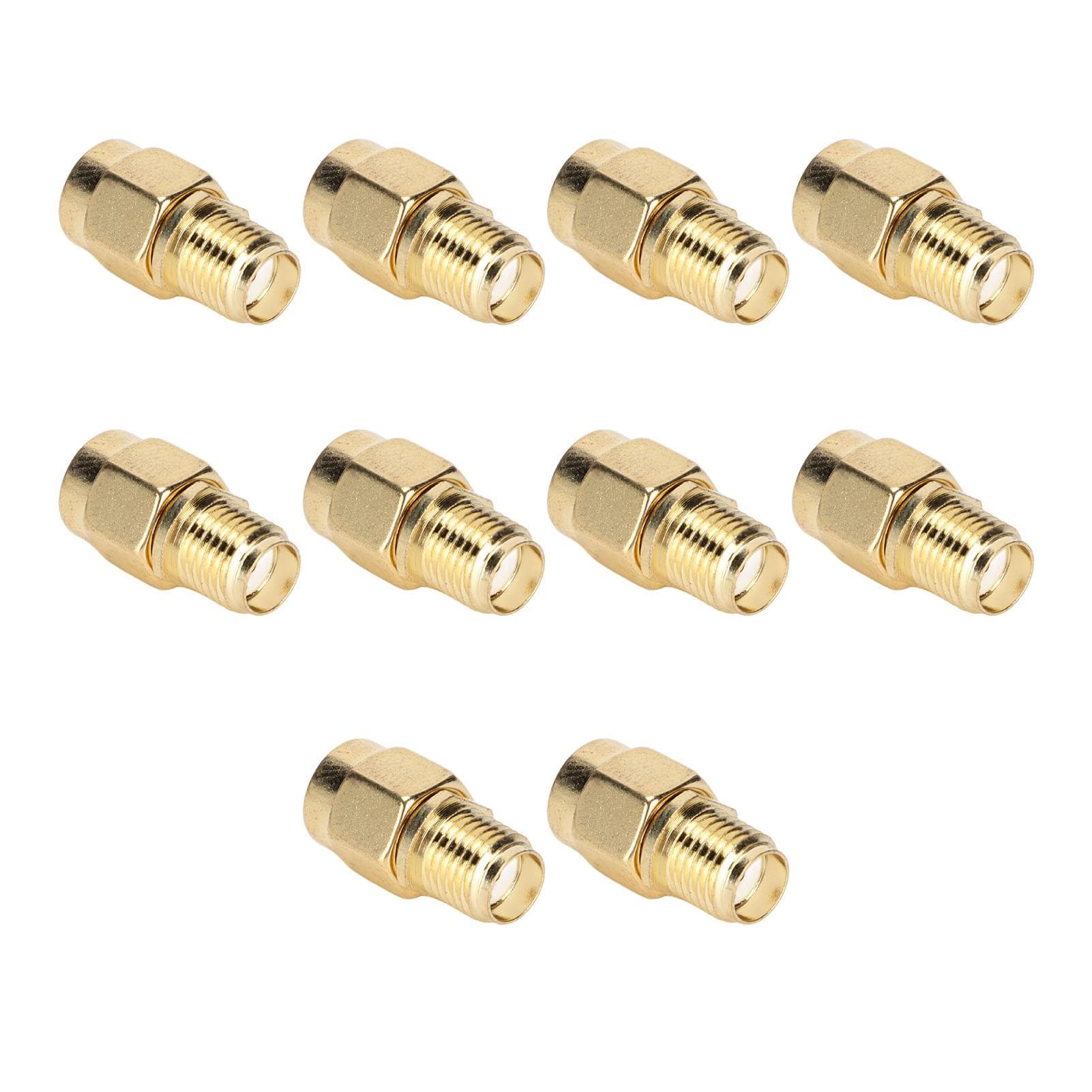10Pcs RF Coaxial Cable Adapter SMA Female to RPSMA Female Coax Line Connector Set Kit