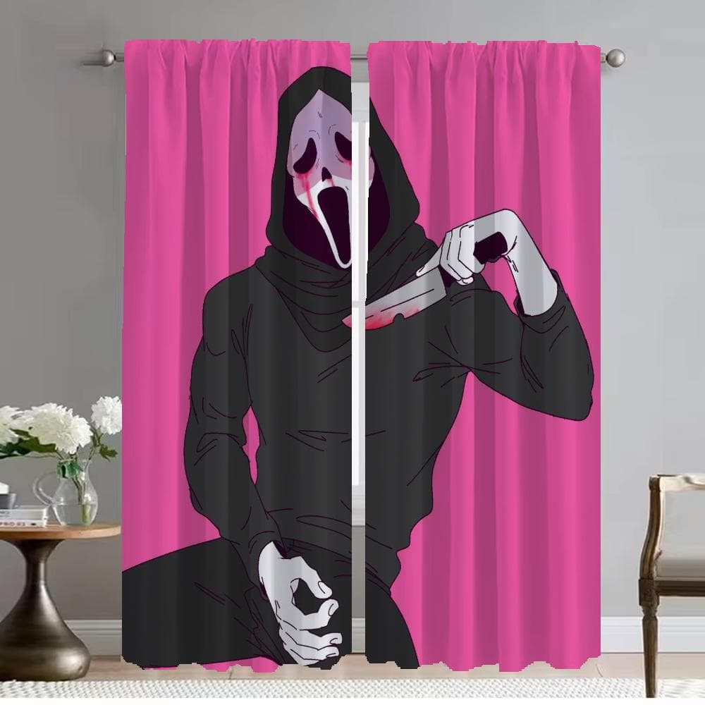Ghostface Modern Living Room Curtains 2 Pieces Partition Shades Window Curtain for Room 2 Panel Tulle for Bedroom Kitchen Camera W96xH137cmx2pcs-CL