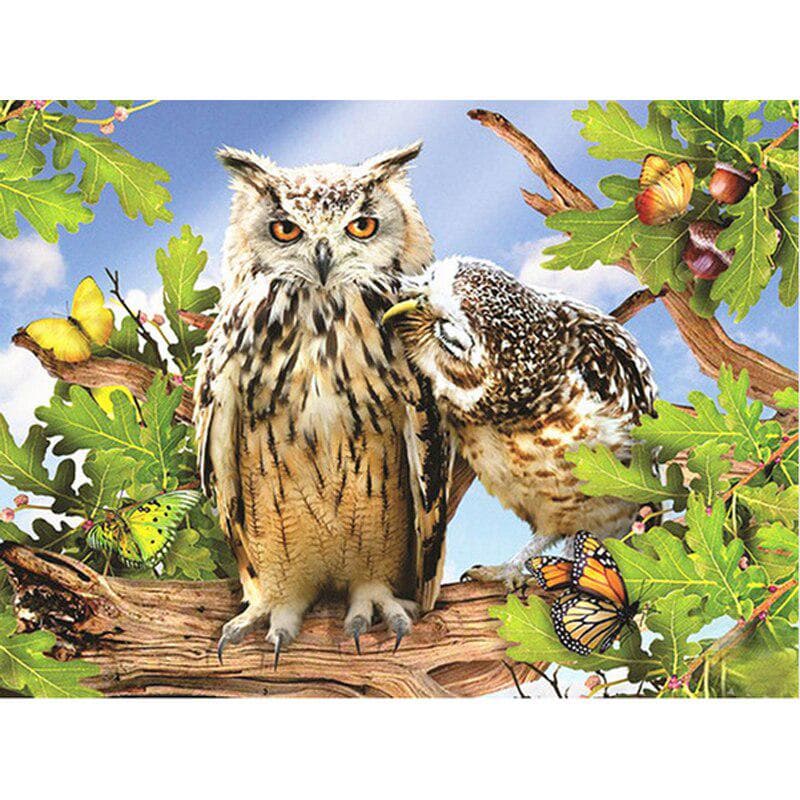 5d Diy Animals Owl Diamond Embroidery Birds Diamond Painting Cross Stitch 20X30CM
