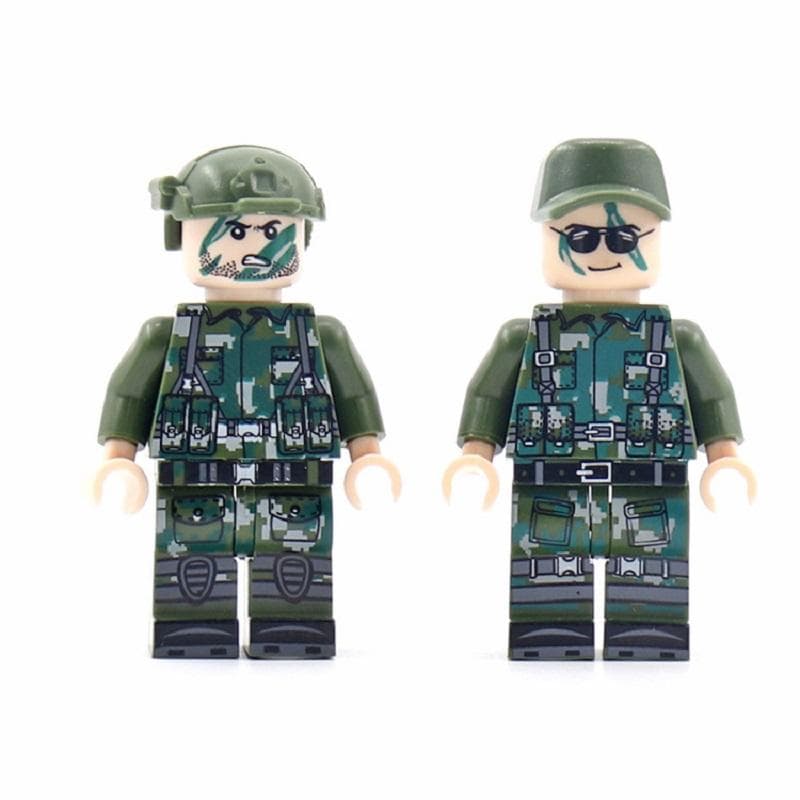 2pcs/set Camouflage Soldiers SWAT Equipment Weapon Building Blocks Kit Bricks Sets Classic Model Kids Toys
