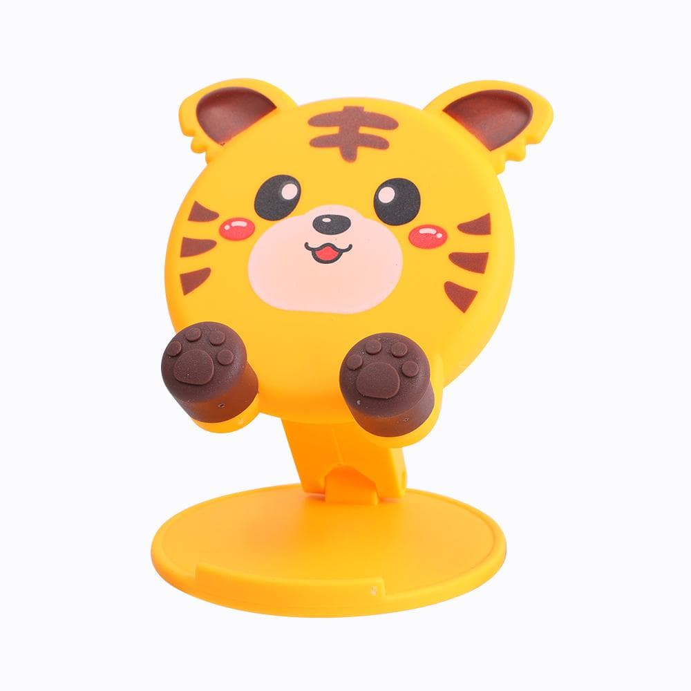 Cute Cartoon Holder Foldable Cell Phone Stand Tablet Support Desktop Lifting Mount Bracket for Mobile Phone for iPad iPhone yellow