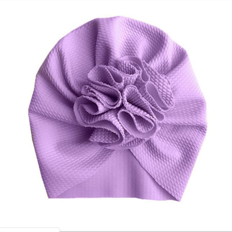 Lovely Flower Baby Hat Soft Baby Girl Hat Turban Spring Infant Toddler Newborn Baby Cap Bonnet Headwraps Kids Hat Beanies purple